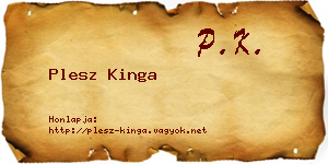 Plesz Kinga névjegykártya